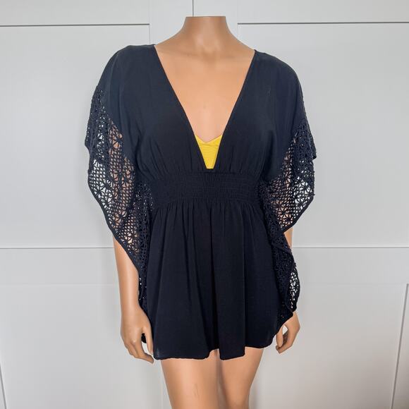 Victoria’s Secret, VS Black Lace Accent Swimsuit Cover Up, Women’s Size Medium - Picture 1 of 9